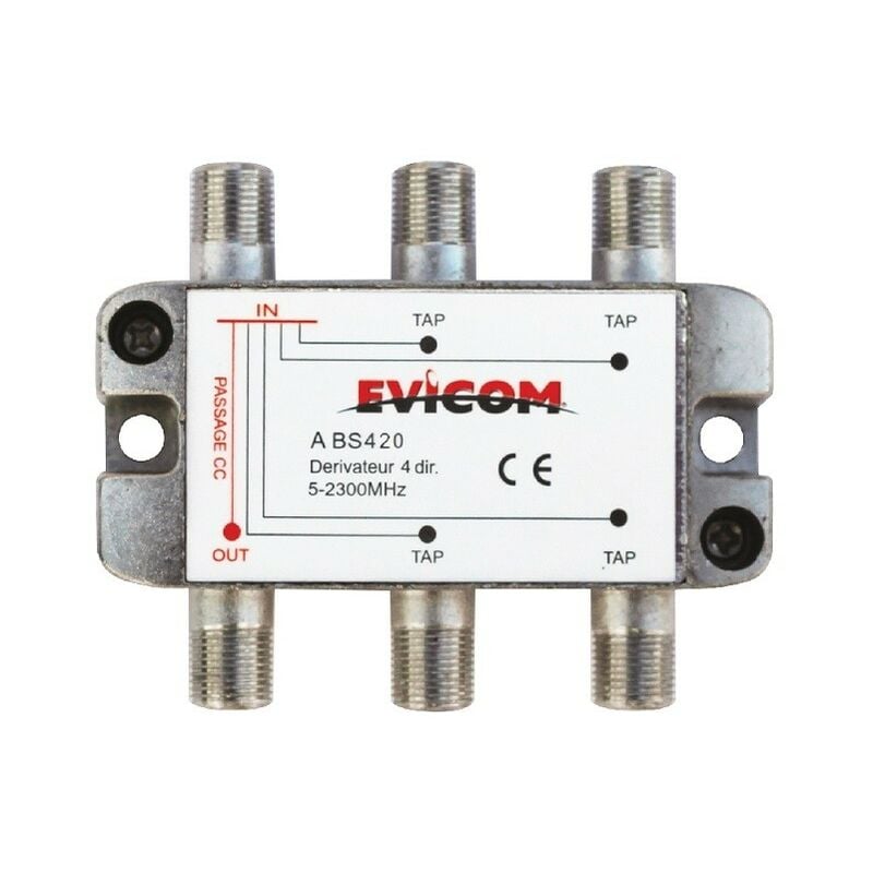 

ABS420 - diferenciador ULB 5-2300 MHz - 4 derivaciones 20db - Evicom