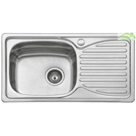 Évier 1 bac + 1 égouttoir en acier inoxydable CASEY 78x43 cm