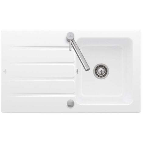 Evier 1 bac 86 x 51 cm VILLEROY ET BOCH Architectura 50 Blanc vidage automatique inclus