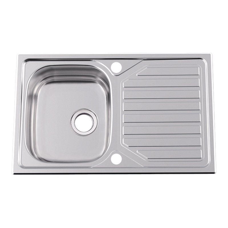 Rodi - Evier 1 bac et 1 égouttoir okioline - Largeur : 800 mm - Profondeur : 500 mm - Profondeur cuve : 160 mm - Encastrement : 780 x 480 mm