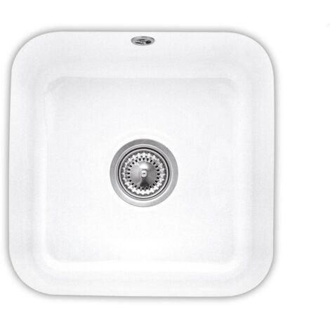 Evier 1 bac VILLEROY ET BOCH Cisterna 50 Blanc CeramicPlus avec vidage manuel