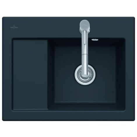 Evier 1 bac VILLEROY ET BOCH Subway 45 Compact 65 x 51 cm egouttoir a droite Chromite CeramicPlus