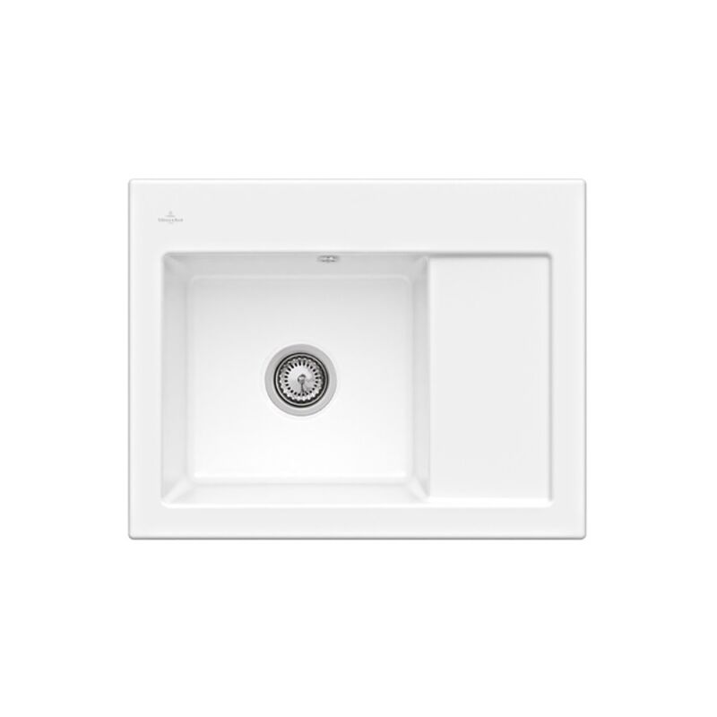 Villeroy&boch - Evier 1 bac villeroy et boch Subway 45 Compact 65 x 51 cm egouttoir a droite Snow White CeramicPlus