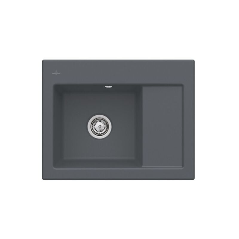 Villeroy&boch - Evier 1 bac villeroy et boch Subway 45 Compact 65 x 51 cm egouttoir a droite Graphite CeramicPlus avec vidage manuel