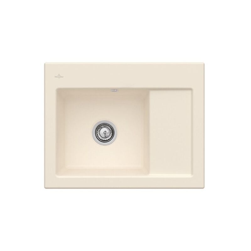 Villeroy&boch - Evier 1 bac villeroy et boch Subway 45 Compact 65 x 51 cm egouttoir a droite Ivory CeramicPlus