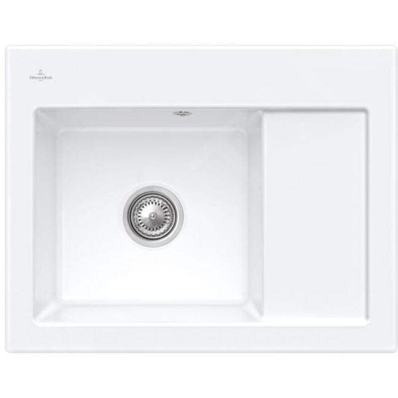 Villeroy&boch - Evier 1 bac villeroy et boch Subway 45 Compact 65 x 51 cm egouttoir a droite Blanc CeramicPlus avec vidage manuel