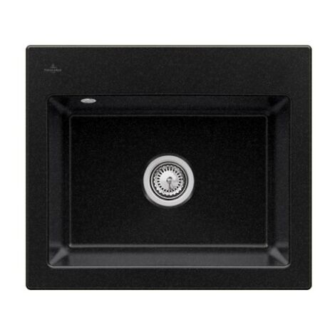 Evier 1 bac VILLEROY ET BOCH Subway 60 S 60 x 51cm sans egouttoir Chromite CeramicPlus