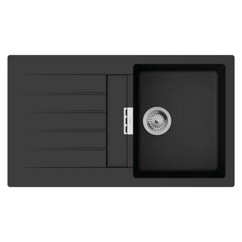 Hansgrohe - Evier 1 bac avec égouttoir 840 S52 synthèse noir