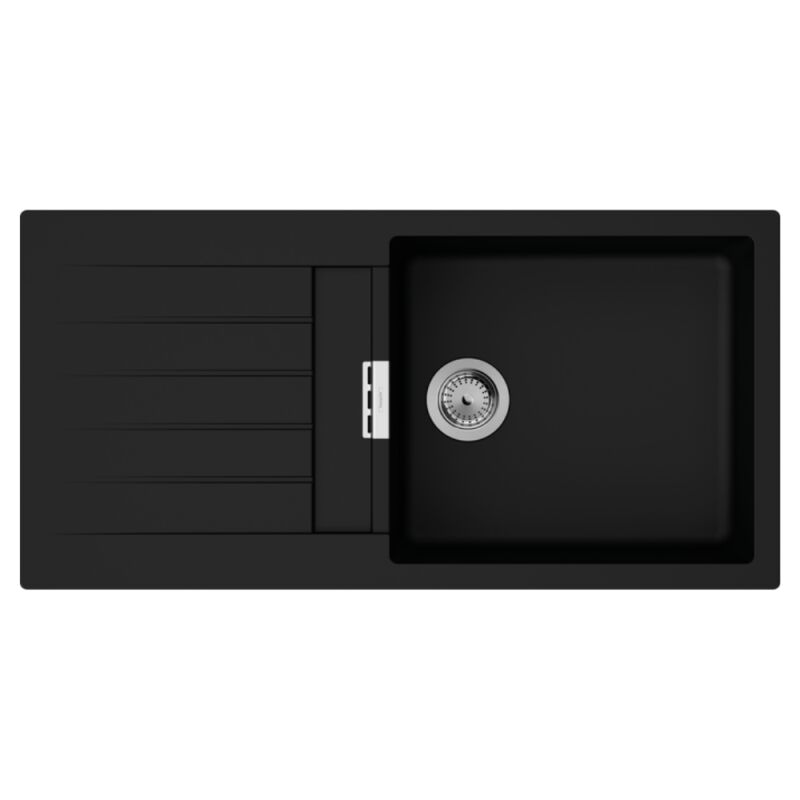Hansgrohe - Evier 1 bac avec égouttoir 980 S52 synthèse noir