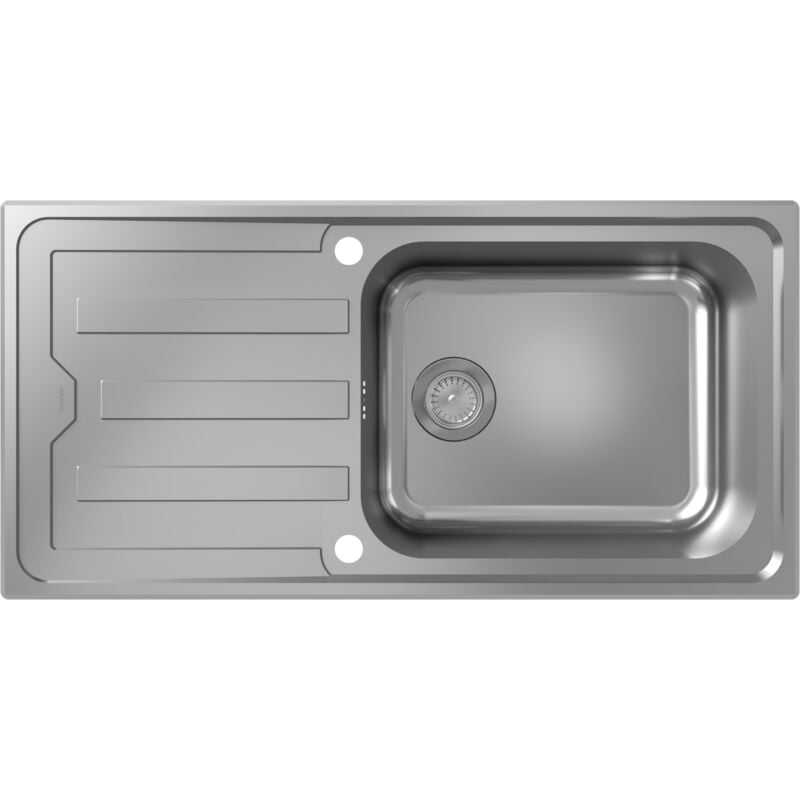 Hansgrohe - Evier 1 bac avec égoutoir S44 inox