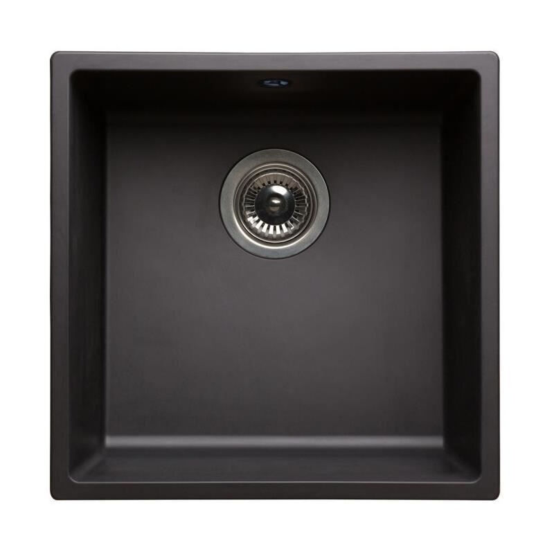 NORD INOX Evier cuisine a encastrer 1 cuve + 1 bonde a panier sans egouttoir - Resine - 40 x 40 x 20 cm - Noir