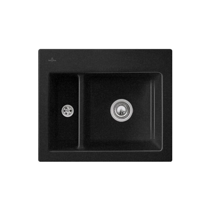 Villeroy&boch - Evier 1 cuve et demi villeroy et boch Subway 60 xm 62 x 51 cm sans egouttoir Chromite CeramicPlus avec vidage automatique