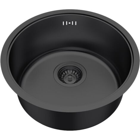 Evier 1 cuve ronde 42.5cm en inox noir mat profond Essebagno Essenox