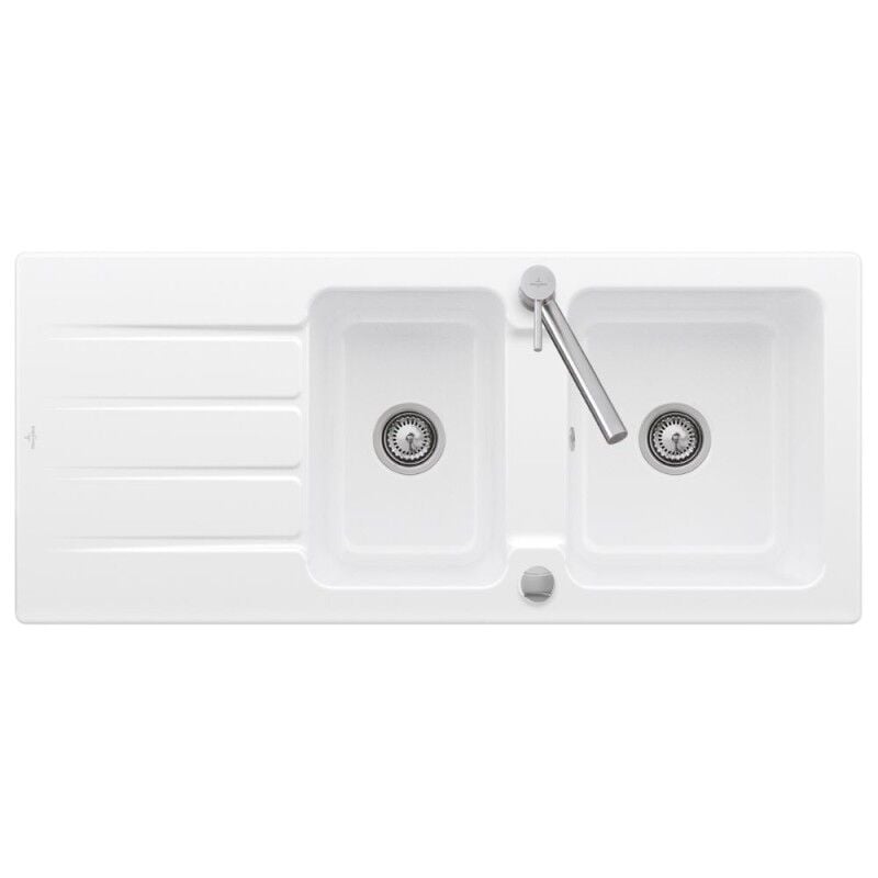 Villeroy&boch - Evier 1 bac et demi 116 x 51 cm villeroy et boch Architectura 80 Blanc vidage automatique inclus