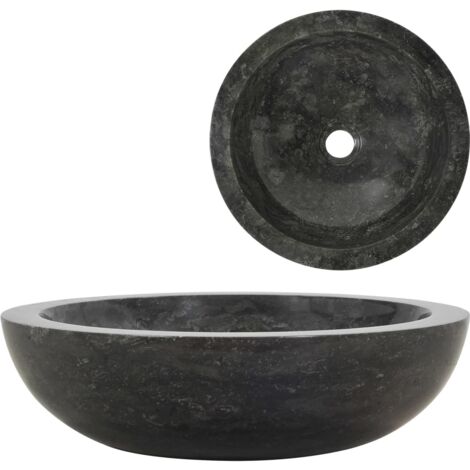 Évier 40 x 12 cm  Evier 1 bac Évier à poser Marbre Noir