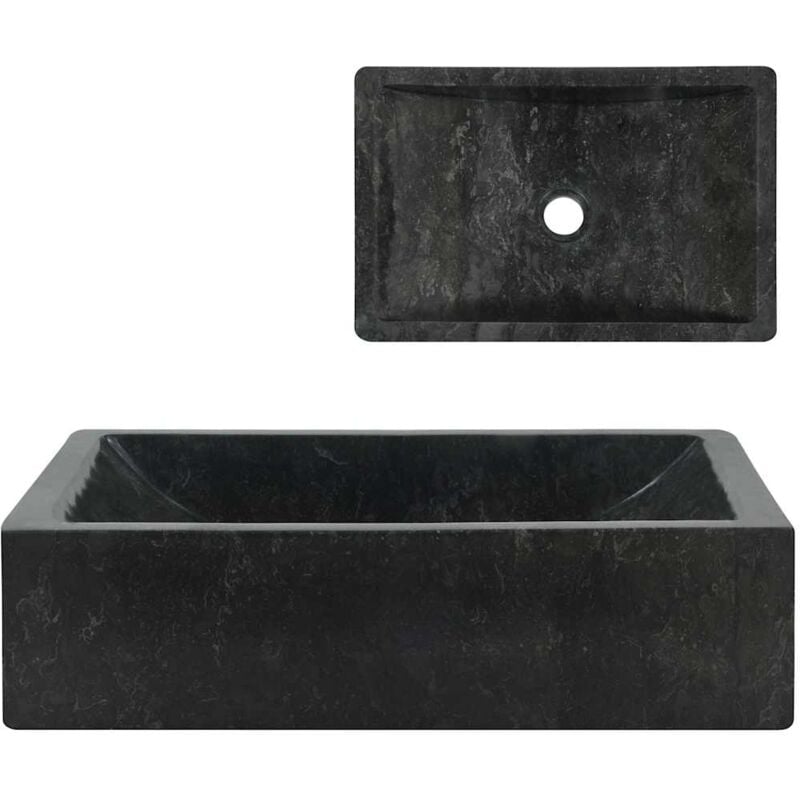 Vidaxl - Lavabo 45x30x12 cm marbre noir brillant