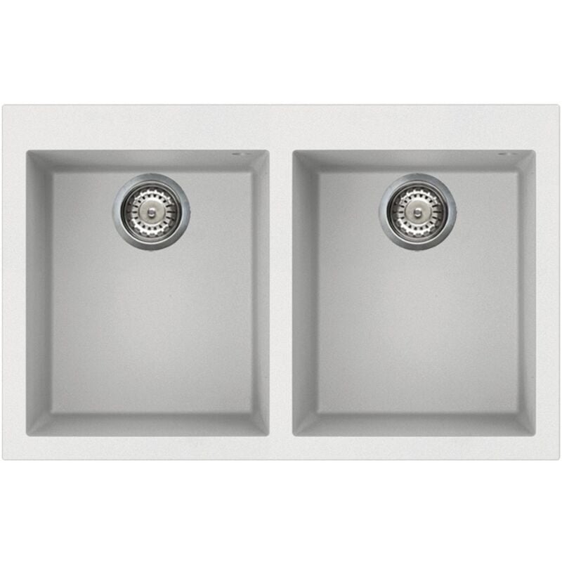 Vier 79x50 cm 2 bacs blanc