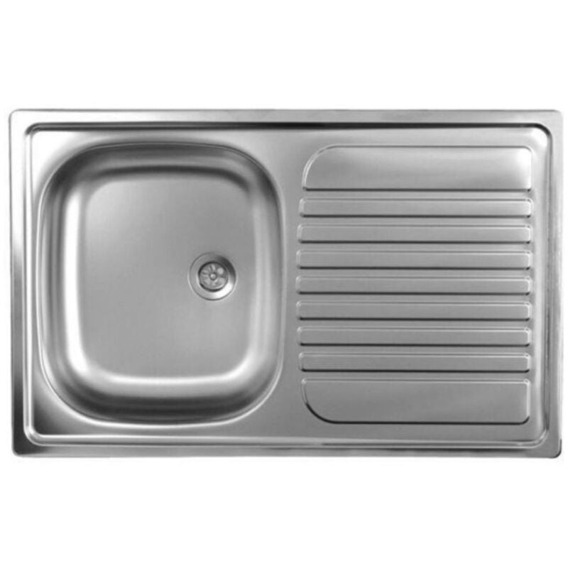 Samet - Evier inox monobloc satiné avec égouttoir droit 79x50 cm Classic 273