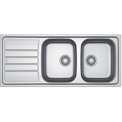 Évier à encaster inox lisse FLN 621 2 cuves 1 égouttoir 1160 x 500 mm - FRANKE FRANCE S.A.S