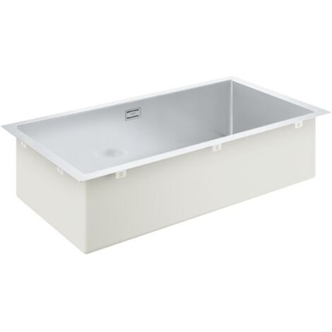 Evier à encastrer 1 bac GROHE K700 acier inoxydable Quickfix XXL