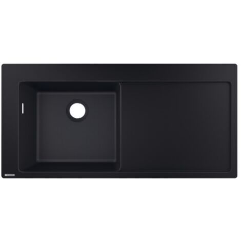 Evier à encastrer 1 bac HANSGROHE S51 450 égouttoir à droite sans vidage noir graphite