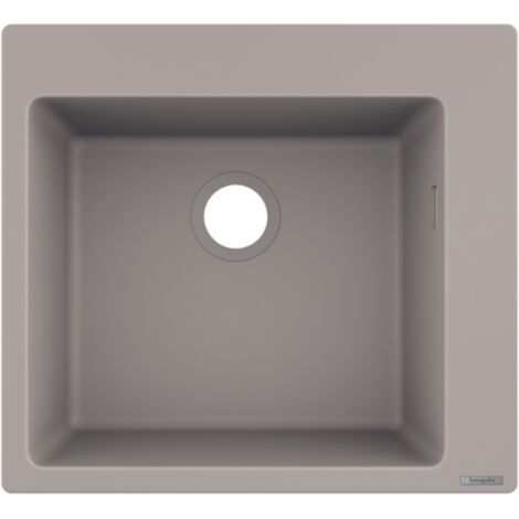 Evier à encastrer 1 bac HANSGROHE S51 450 sans vidage gris béton