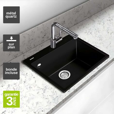 Évier à encastrer 1 Cuve 49x40x20cm - Quartz Noir Mat -  Quadra SE FRÉCAN
