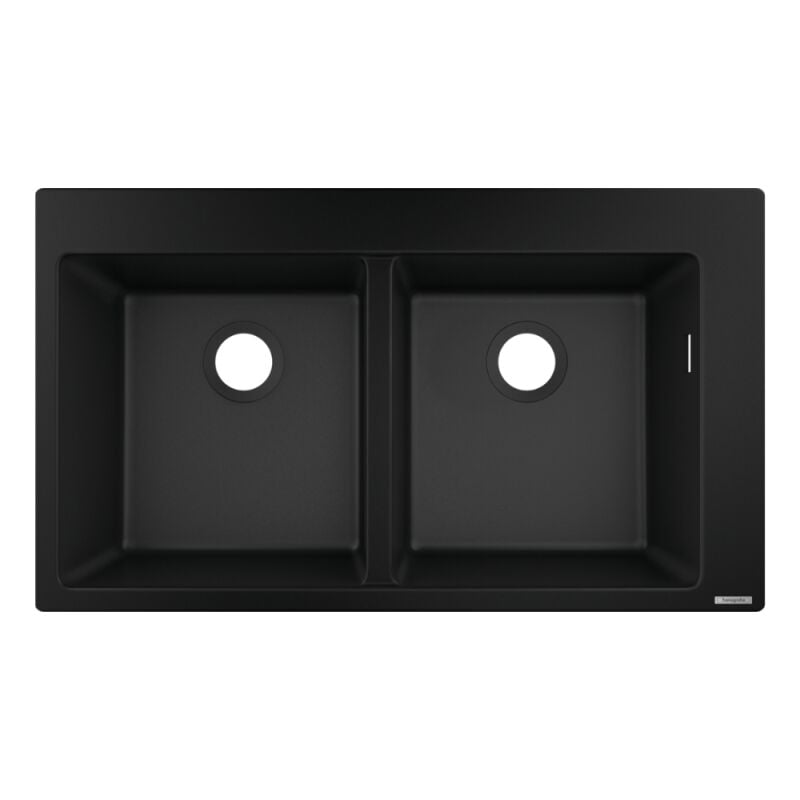 Evier à encastrer 2 bacs Hansgrohe S51 sans vidage noir graphite