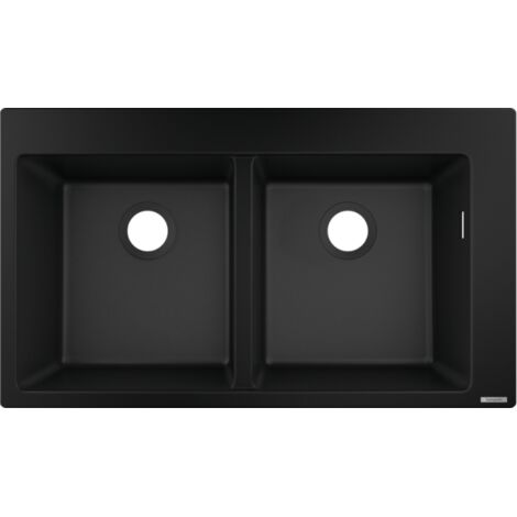 Evier à encastrer 2 bacs HANSGROHE S51 sans vidage noir graphite