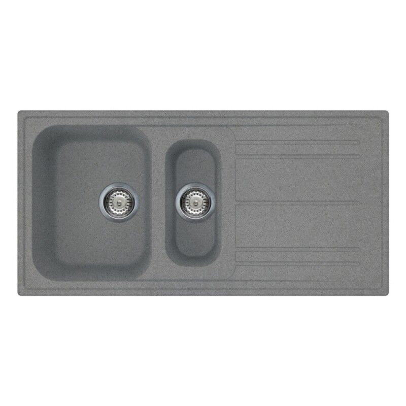 Evier à encastrer 2 cuves réversibles couleur titane 100x50 Smeg LZ102TT