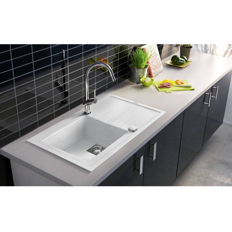 Carea Cuisine&bain - CAREA - Évier à encastrer ARCOS 1 cuve - Couleur - Blanc BLA - Blanc BLA