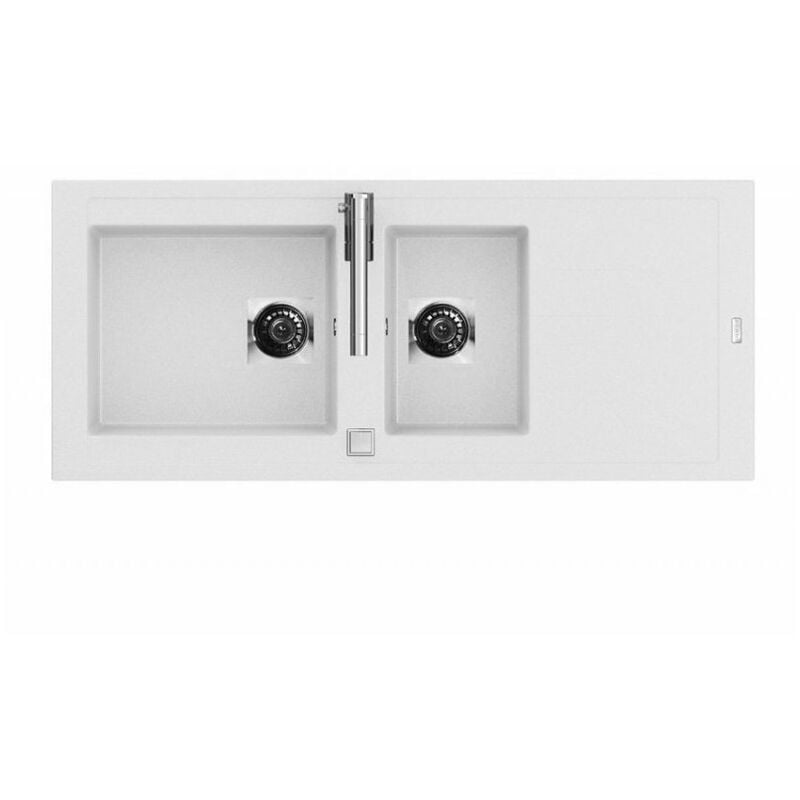 Carea Cuisine&bain - CAREA - Évier à encastrer ARCOS 2 cuves - Couleur - Blanc BLA - Blanc BLA