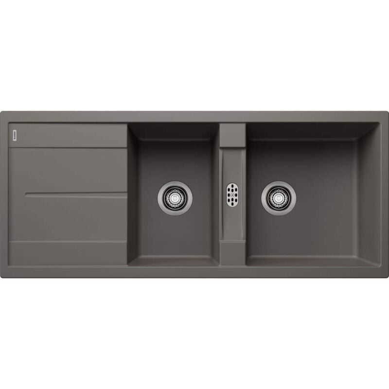 Blanco - Evier Metra 8S Silgranit - gris volcan - Vidage : Manuel