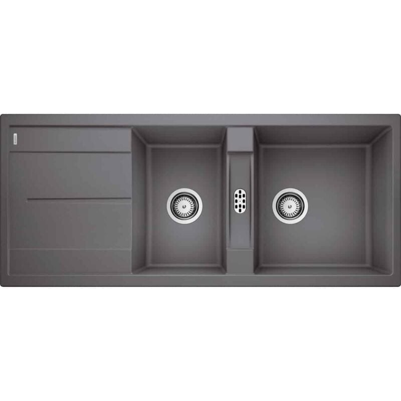 Blanco - Evier Metra 8S Silgranit - Gris Rocher - Vidage : Manuel