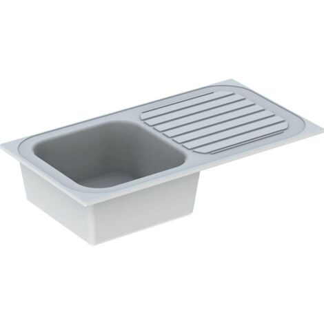Evier à encastrer Céramique VALLAURIS - 92 x 50 cm - GEBERIT - une cuve - un égouttoir - 00681000000