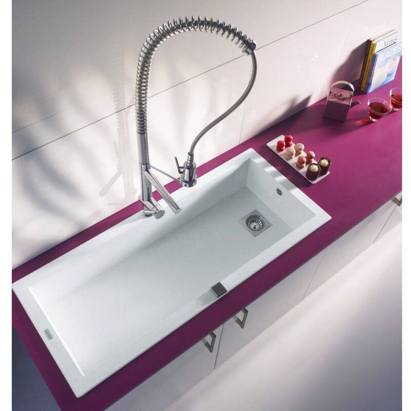 CAREA - Évier à encastrer DRAKKAR 1 grand bac Blanc