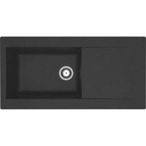 Evier a encastrer en résine 1000 x 500 mm 1 grande cuve - Noir - STRADOUR Lierra - Fabrication française