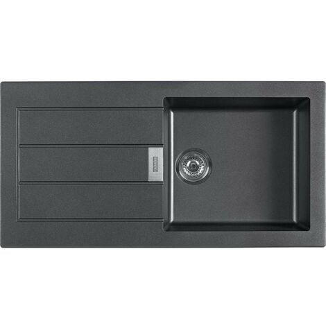 Evier à encastrer FRANKE Sirius 2.0 S2D 611-100 - 1 bac - Avec égouttoir - Tectonite - Noir