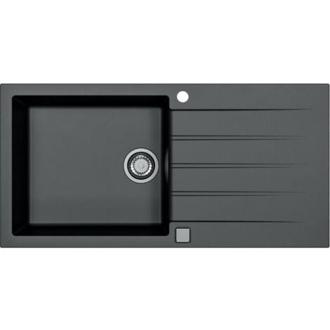 Evier a encastrer - Granit - Noir - 1 grand bac - 100 x 50 cm - CADIT - STRADOUR