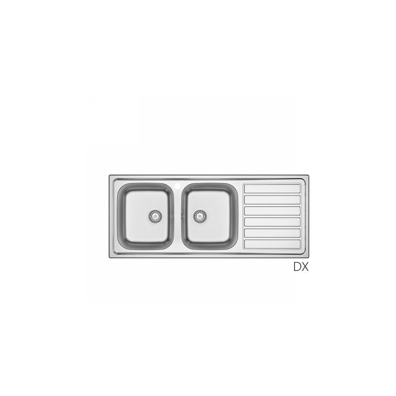 Dianhydro - vier à encastrer inox 120x50 cm avec égouttoir à droite