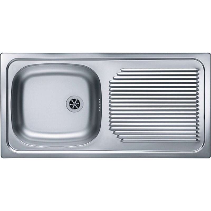 Moderna - Evier Inox 18/10 à encastrer réversible 1 cuve + égouttoir - Sans vidage - 86x43.3cm