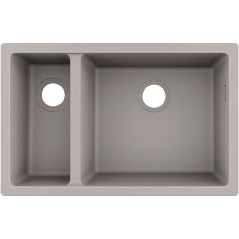 Evier à encastrer sous plan 1 bac et demi HANSGROHE S51 sans vidage gris béton