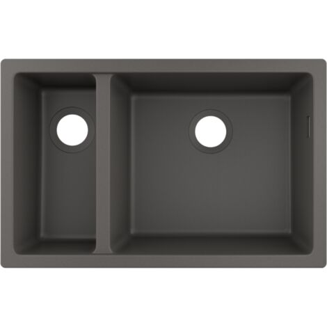 Evier à encastrer sous plan 1 bac et demi HANSGROHE S51 sans vidage gris pierre