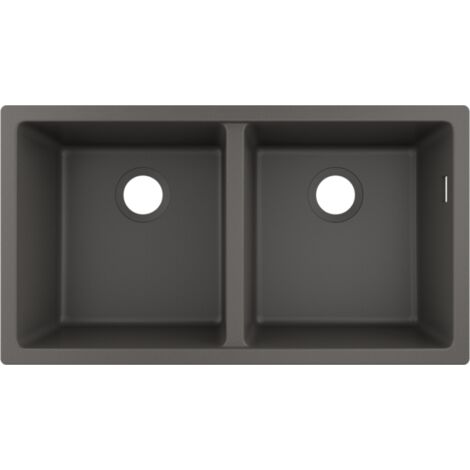 Evier à encastrer sous plan 2 bacs HANSGROHE S51 sans vidage gris pierre