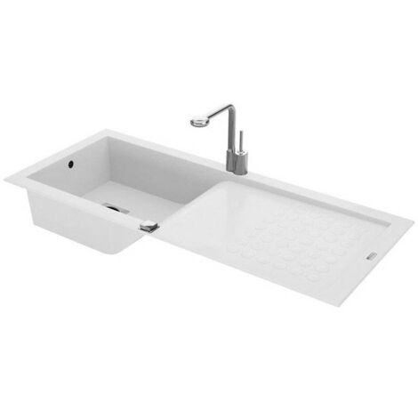 CAREA - Évier à encastrer JONQUE 1 cuve - Couleur - Blanc BLA - Blanc BLA