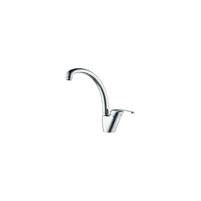 Dianhydro - Mitigeur d'e'vier monotrou avec bec haut pivotant Mod. Livorno corps en laiton chrome' avec robinet de cuisine a' cartouche 40 mm Cromo