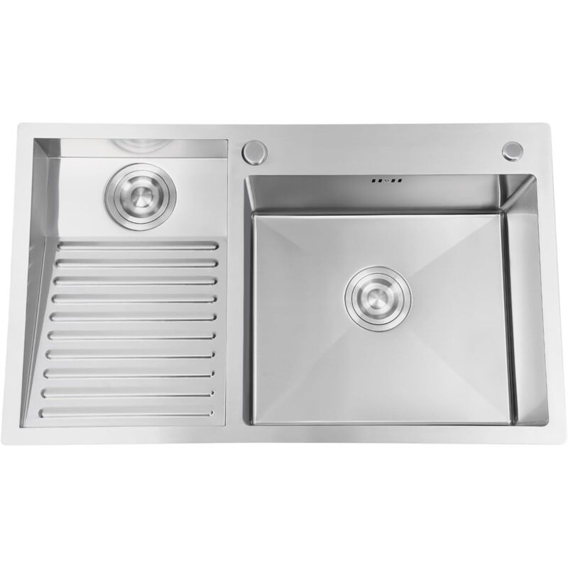 Évier à linge, évier en acier inoxydable avec table à linge, évier avec planche à laver pour buanderies, buanderies, cuisines, balcons