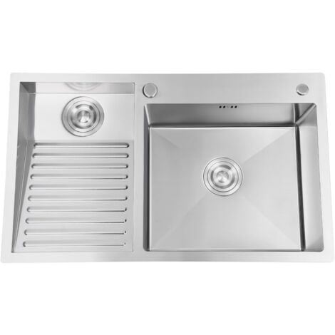 Évier à linge, évier en acier inoxydable avec table à linge, évier avec planche à laver pour buanderies, buanderies, cuisines, balcons