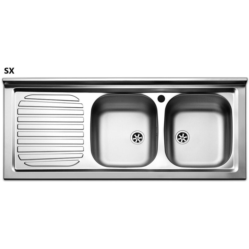 Vier à poser en acier inoxydable avec 2 bols