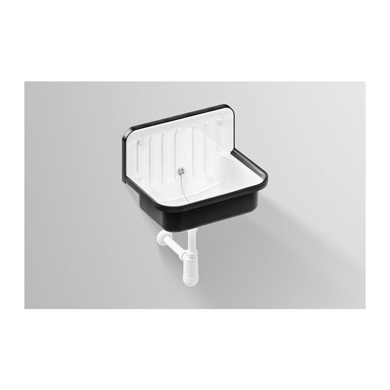 Alape - vier 1205000180 510 x 365 x 330 mm, noir mat/ blanc brillant, sans trou pour robinet, avec trop-plein